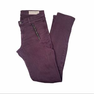 Rag&Bone rally zipper jean in Mulberry 27